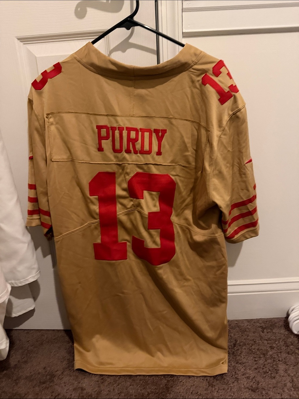 Brock Purdy Nike Gold and Red 'Purdy' #13 Football Jersey
